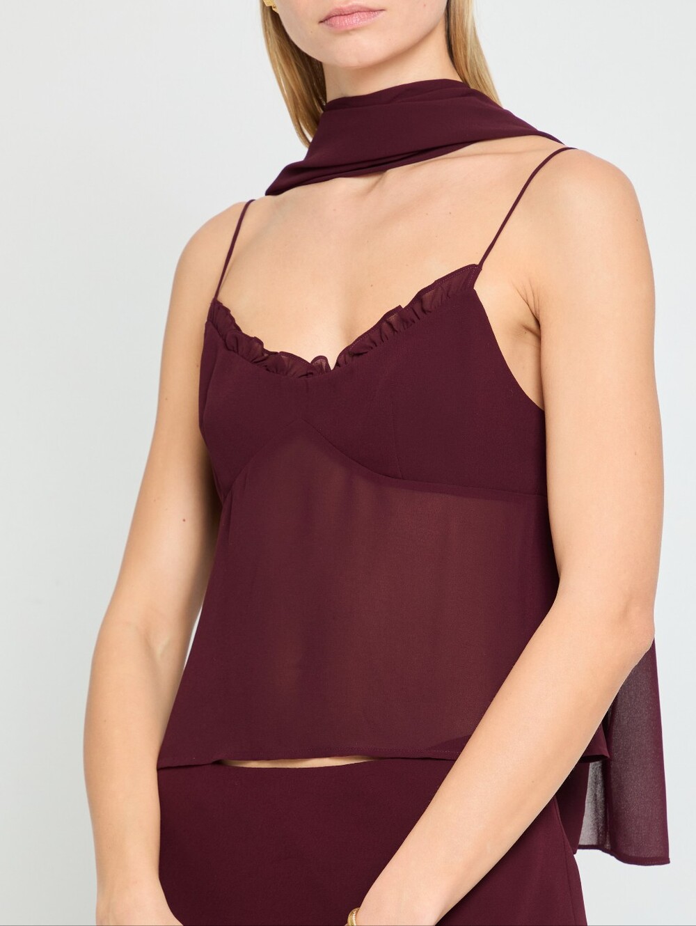 Few Moda Wine Burgundy Spaghetti Strap Camisole SZ 6 New With Tags